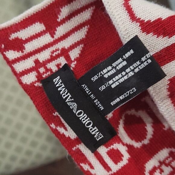 𝅺emporio Armani Logo Scarf and Beanie Lambswool Set New - Picture 3 of 5